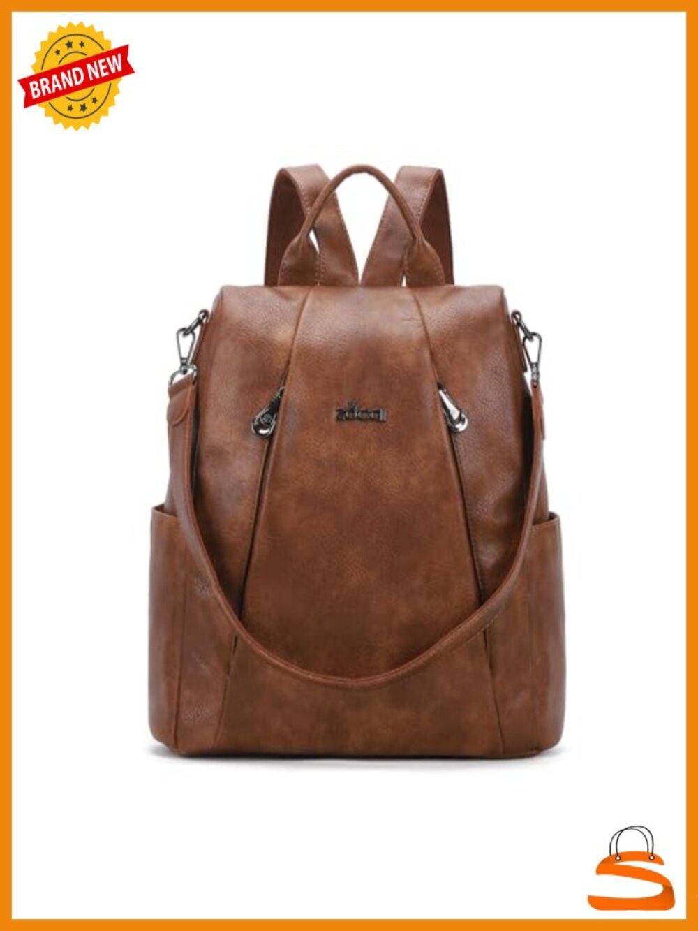 Medium Anti-Theft Backpack Purse Vegan Leather Shoulder Bag